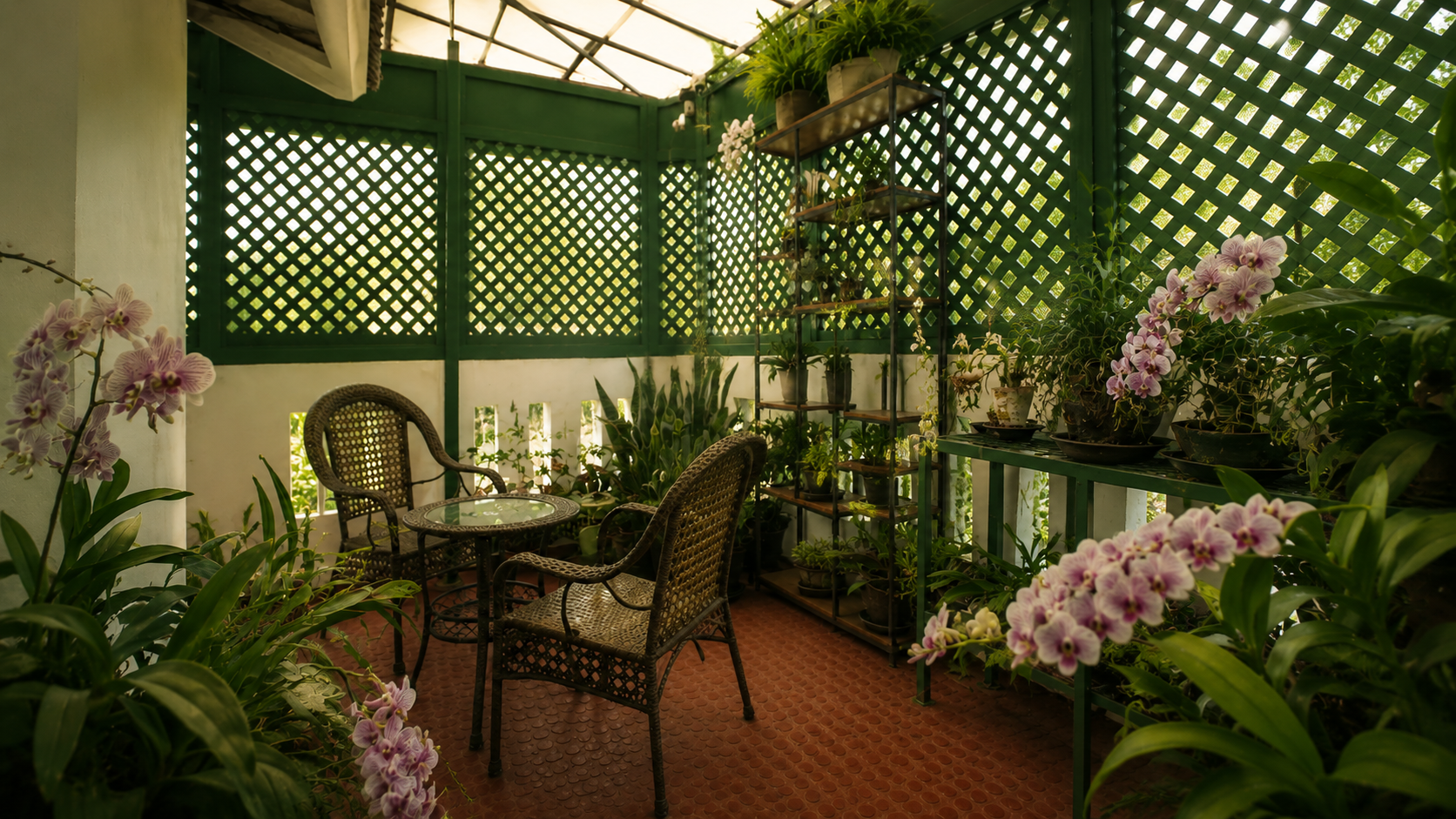 Lush tropical greenery surrounding Villa Muraleevaram